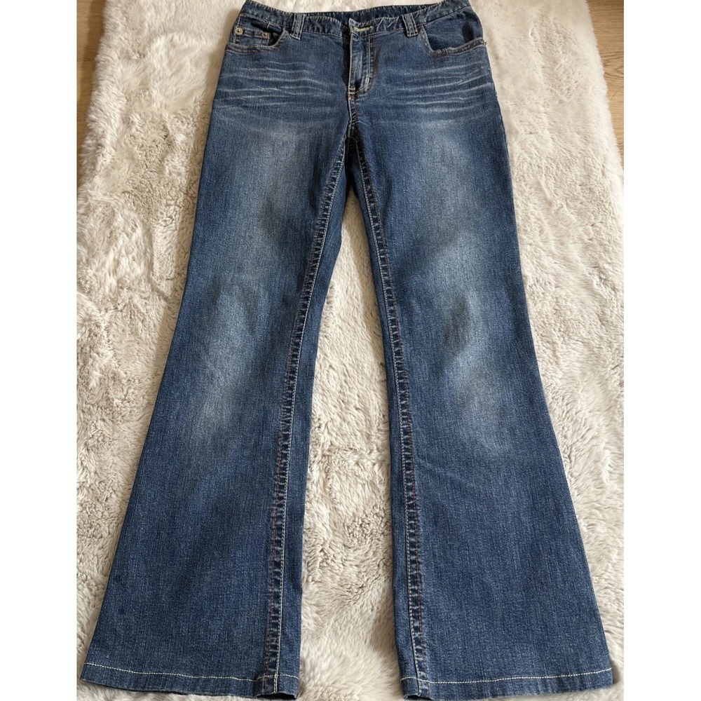 BangBang Jeans Women's W28 L28 Blue‎ Denim High Rise Bootcut Stretch Classic Fit